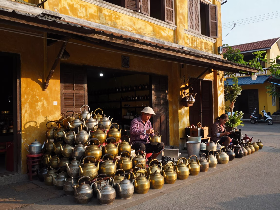 Tea Kettles in Hoi An in in Hoi An, Vietnam