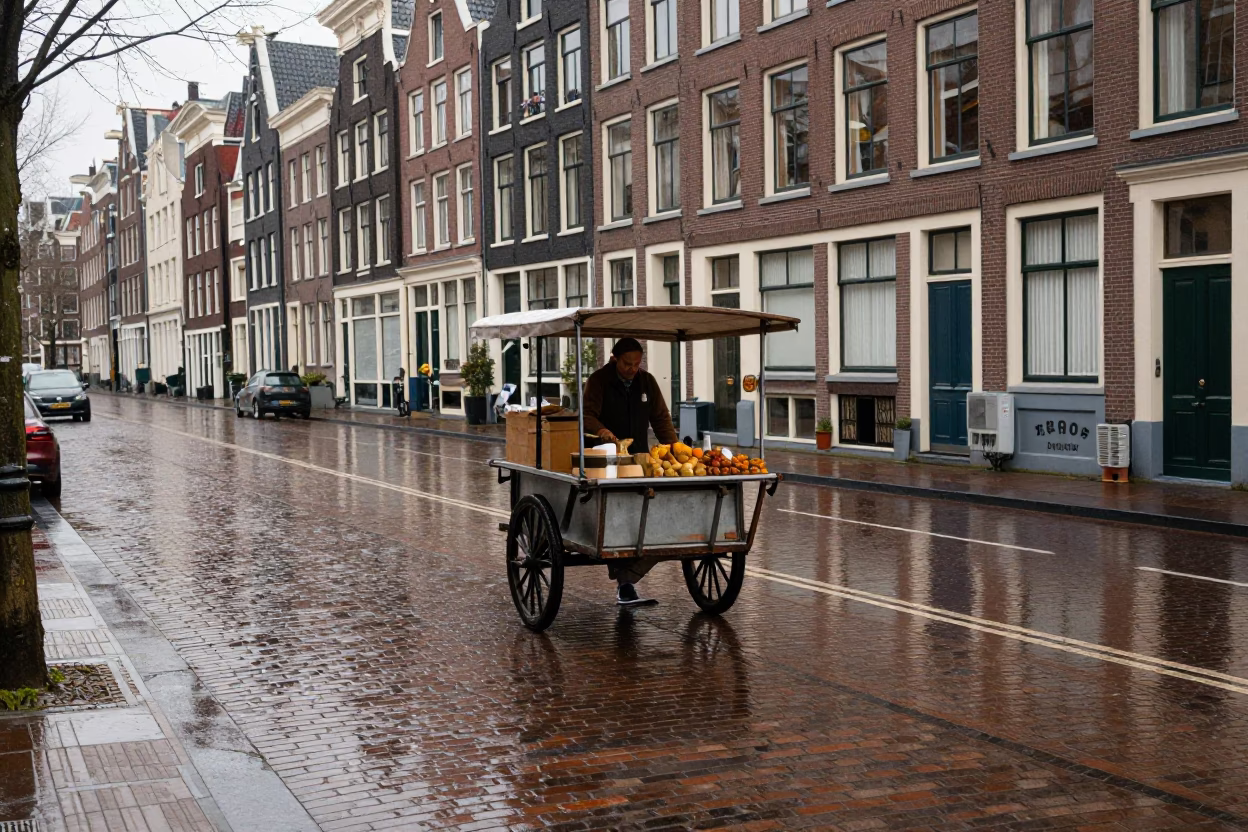 Tea Seller in Amsterdam in in Amsterdam, Netherlands