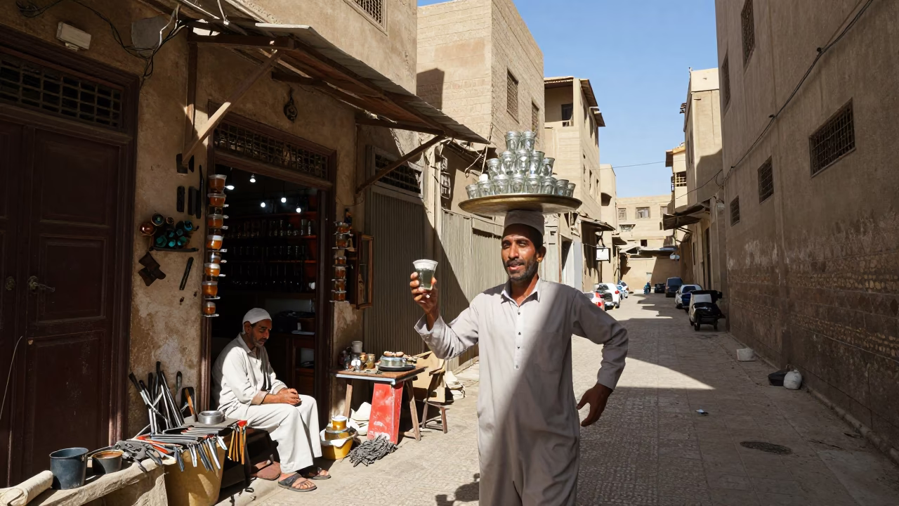 Tea Seller in Cairo in in Cairo, Egypt