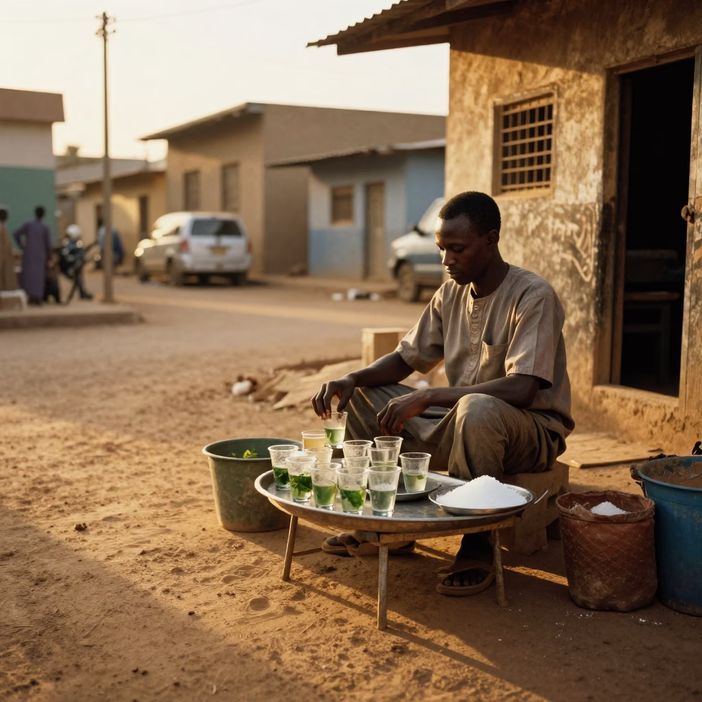 Tea Seller in Dakar in in Dakar, Senegal