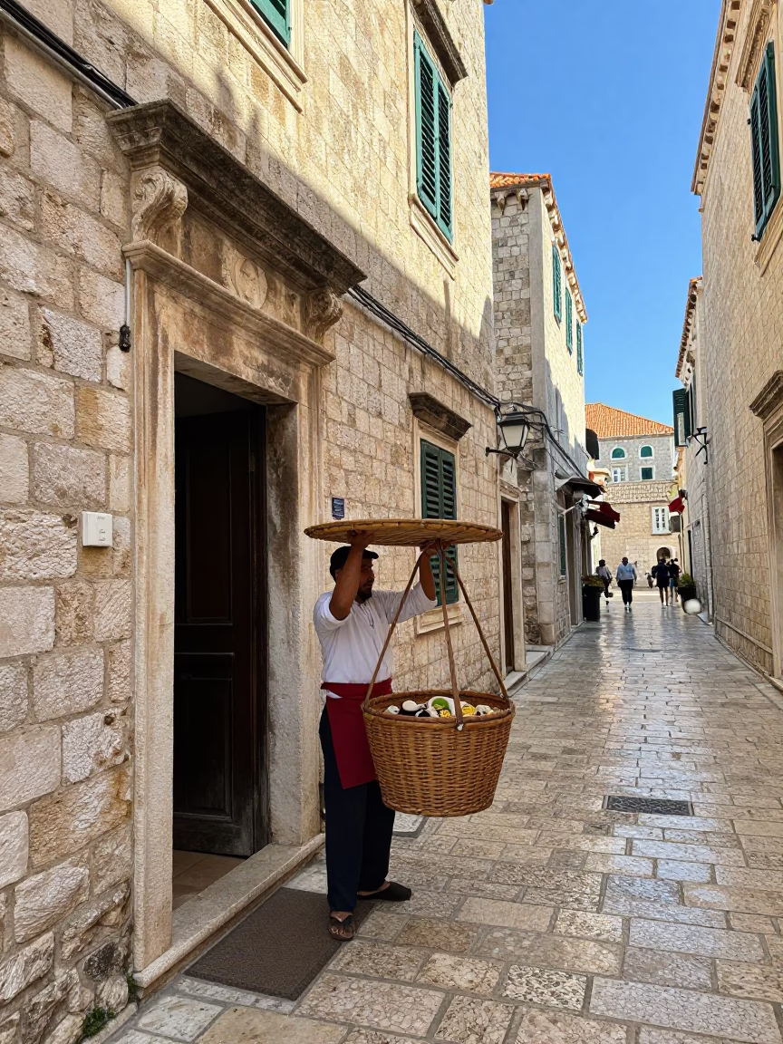 Tea Seller in Dubrovnik in in Dubrovnik, Croatia