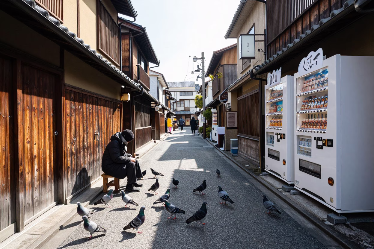 Tea Seller in Osaka in in Osaka, Japan
