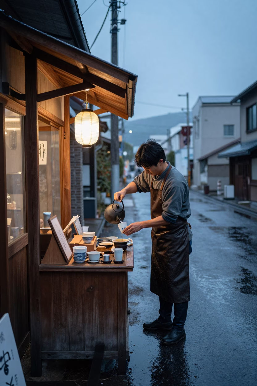 Tea Seller in Sapporo in in Sapporo, Japan