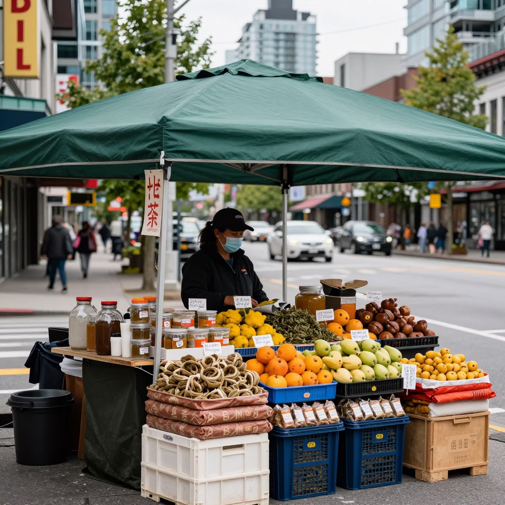 Tea Seller in Vancouver in in Vancouver, British Columbia, Canada