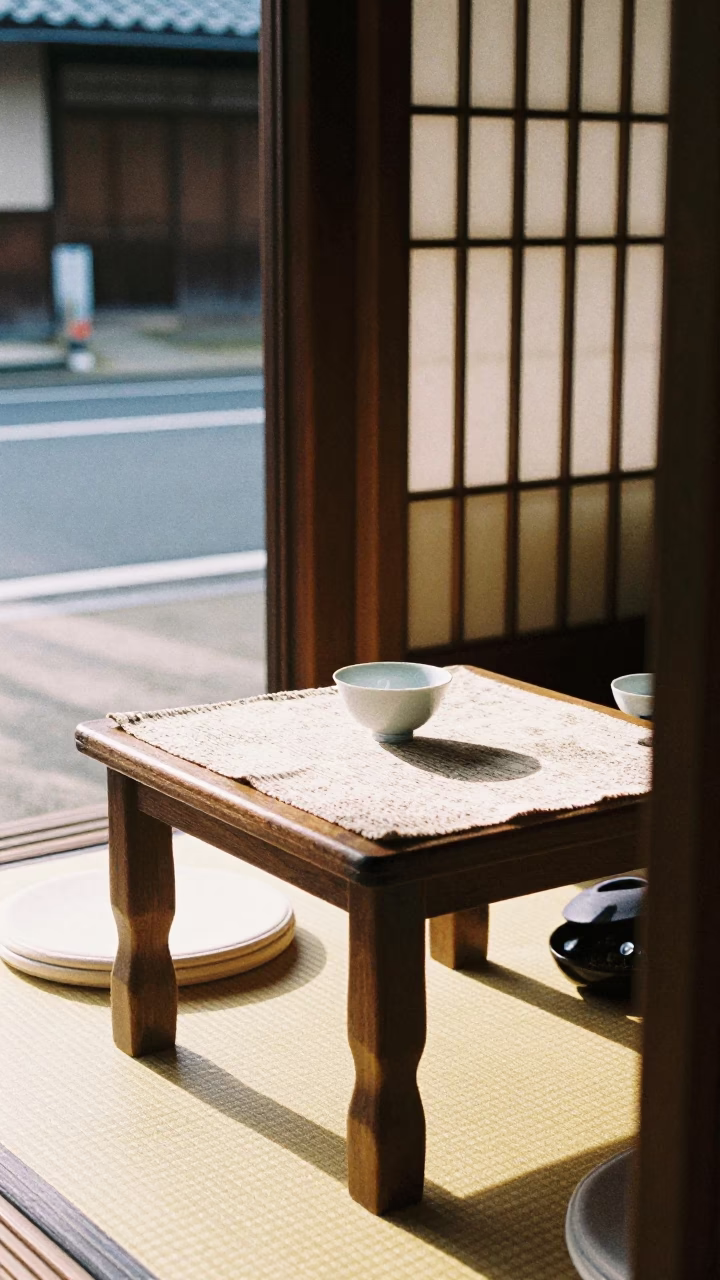 Tea Service in Kyoto at The Early Afternoon Light in in Kyoto, Japan