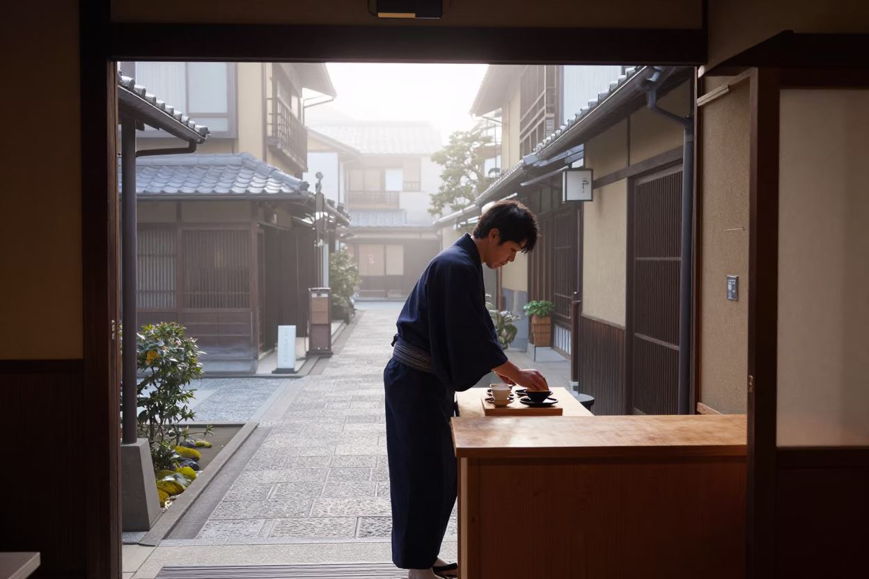 Tea Service in Kyoto in in Kyoto, Japan