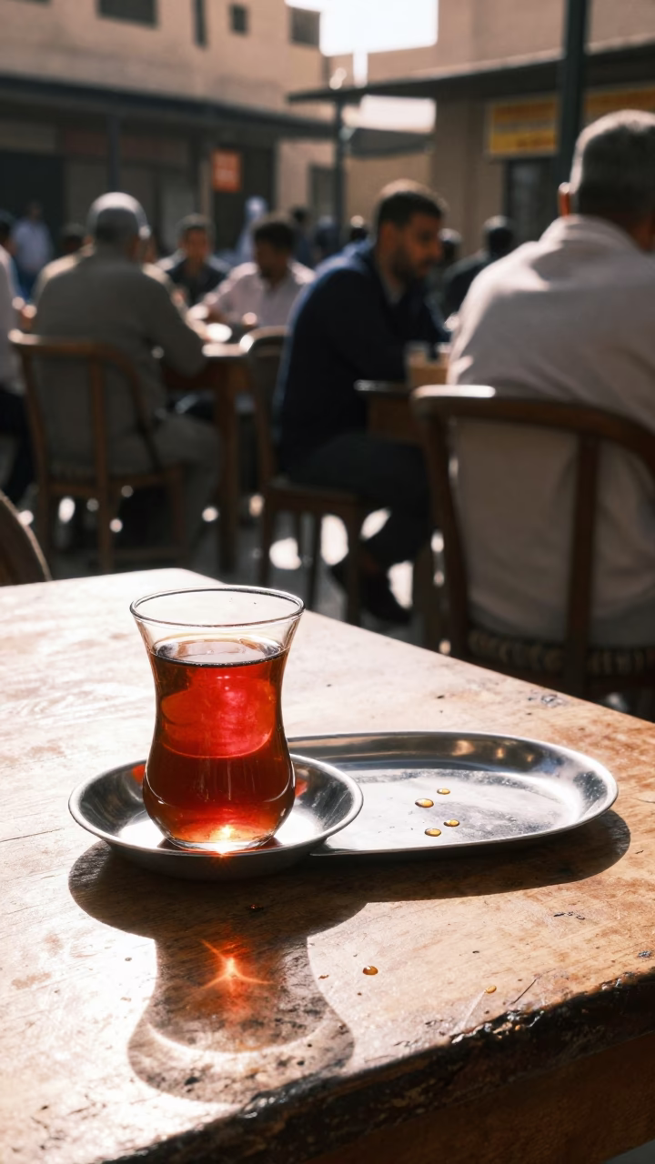 Tea Service in Luxor at Bright Midmorning Light in in Luxor, Egypt