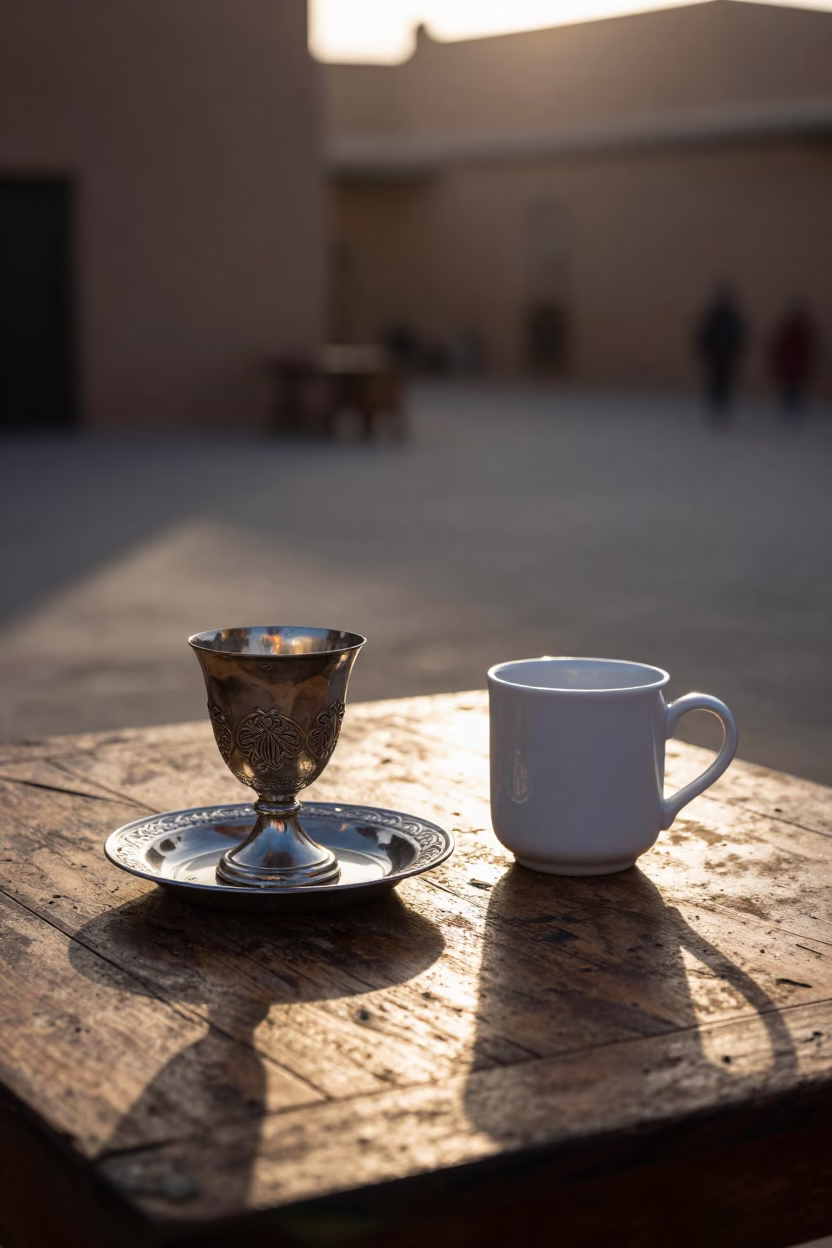 Tea Service just after sunrise in Marrakech in in Marrakech, Morocco
