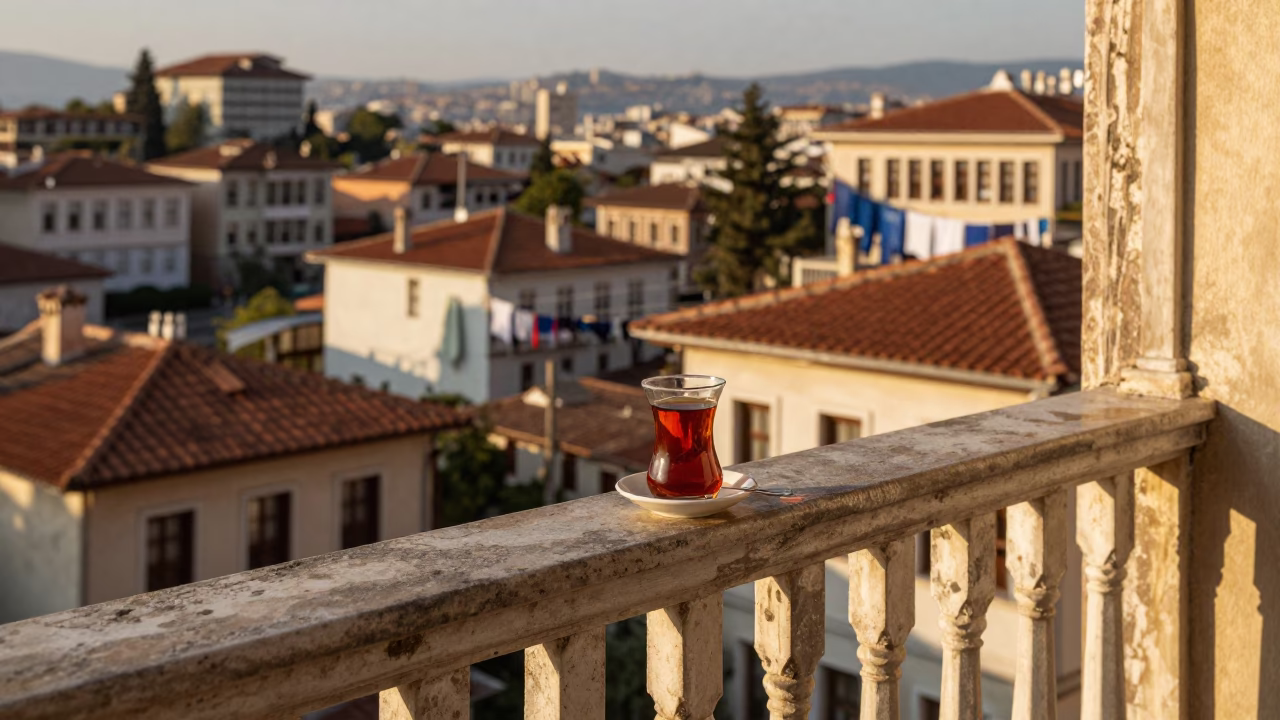 Tea-stained Cup in Izmir in in Izmir, Turkey