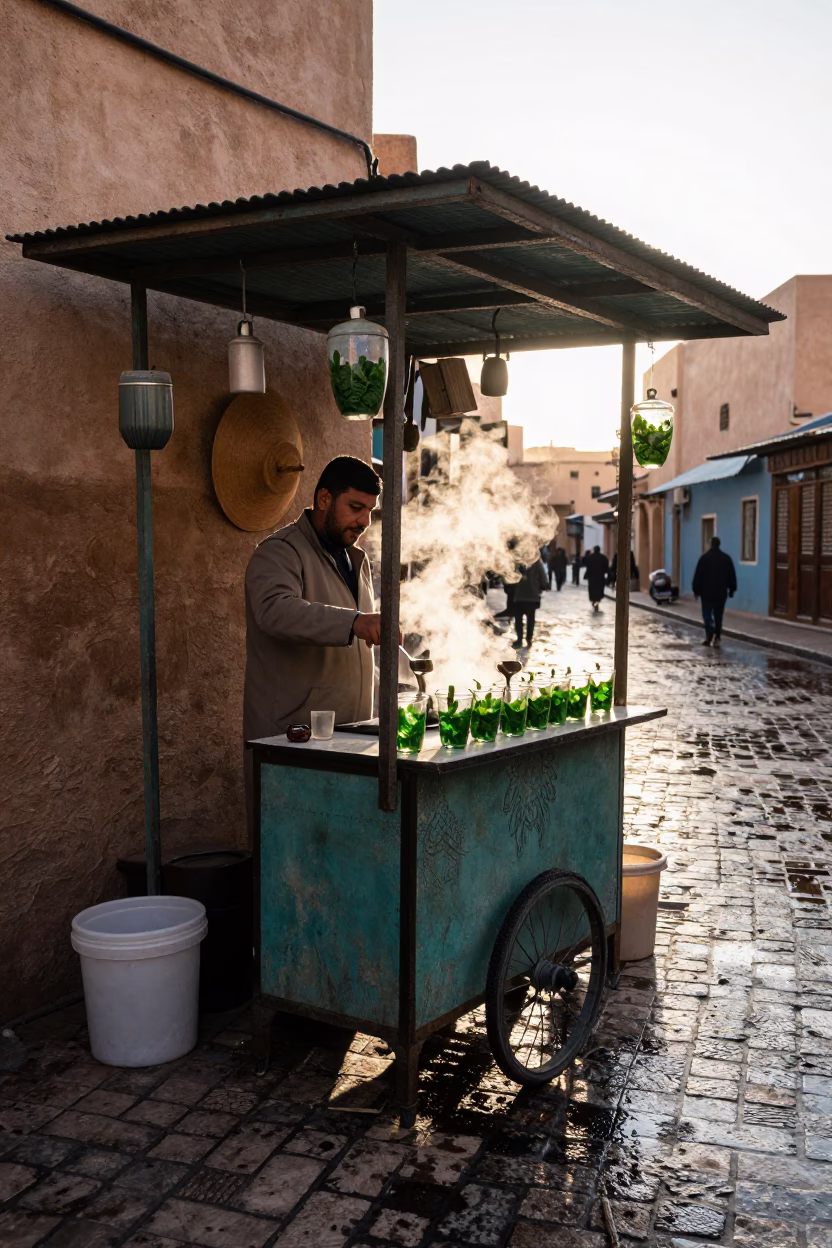 Tea Stall in Casablanca in in Casablanca, Morocco