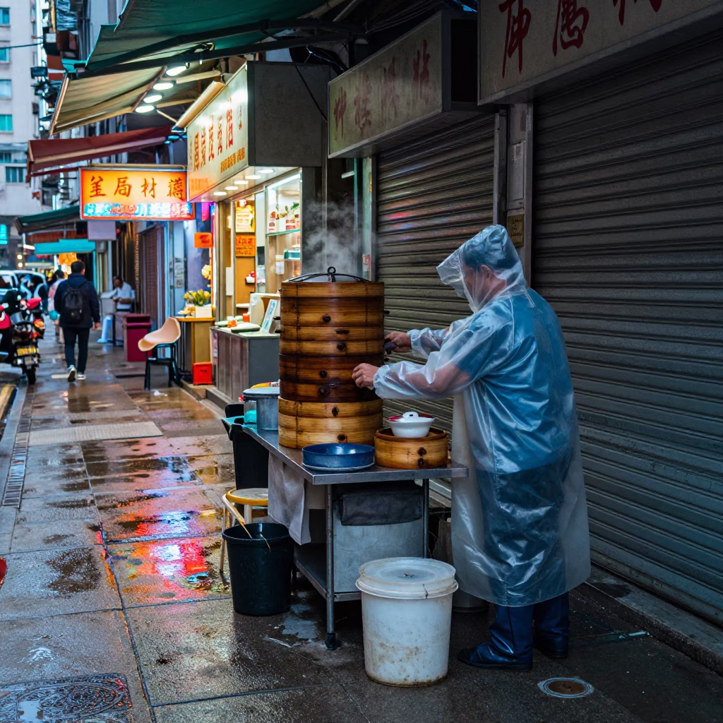 Tea Stall in Hong Kong in in Hong Kong, Hong Kong