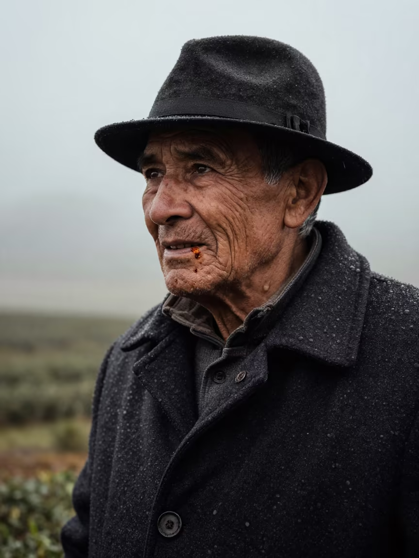 Tea Taster with Tannin Stains in Maseru Winter in near Maseru