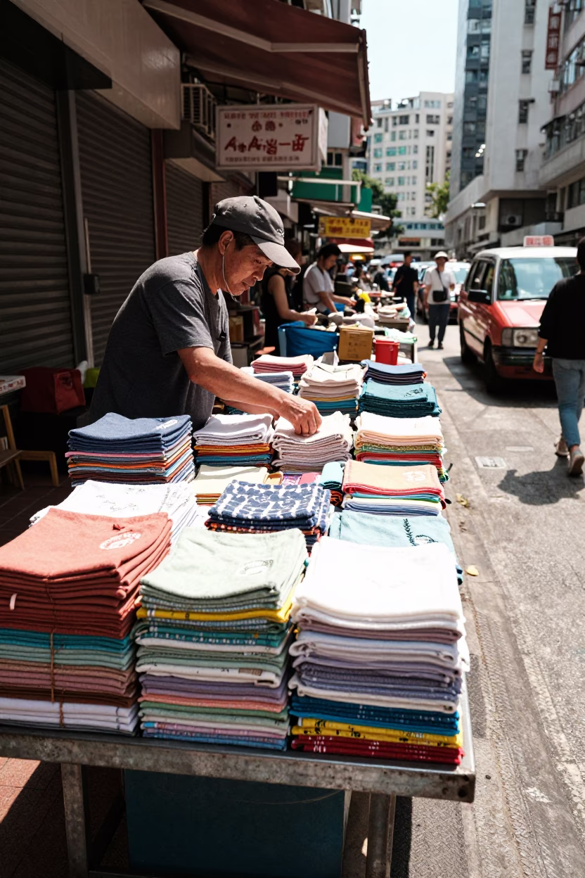 Tea Towels at Late Morning Light in Hong Kong in in Hong Kong, Hong Kong