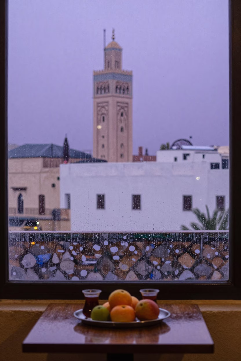 Tea Tray And Fruit in Casablanca in in Casablanca, Morocco