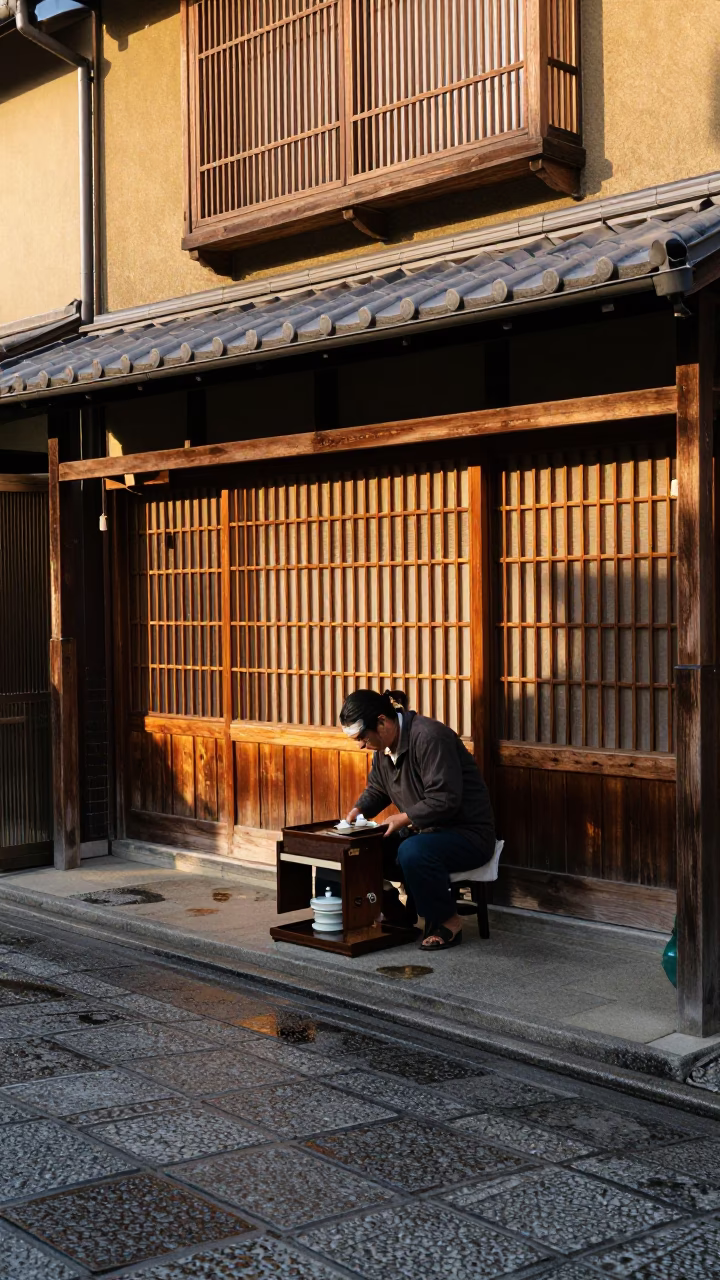 Tea Tray in Kyoto in in Kyoto, Japan