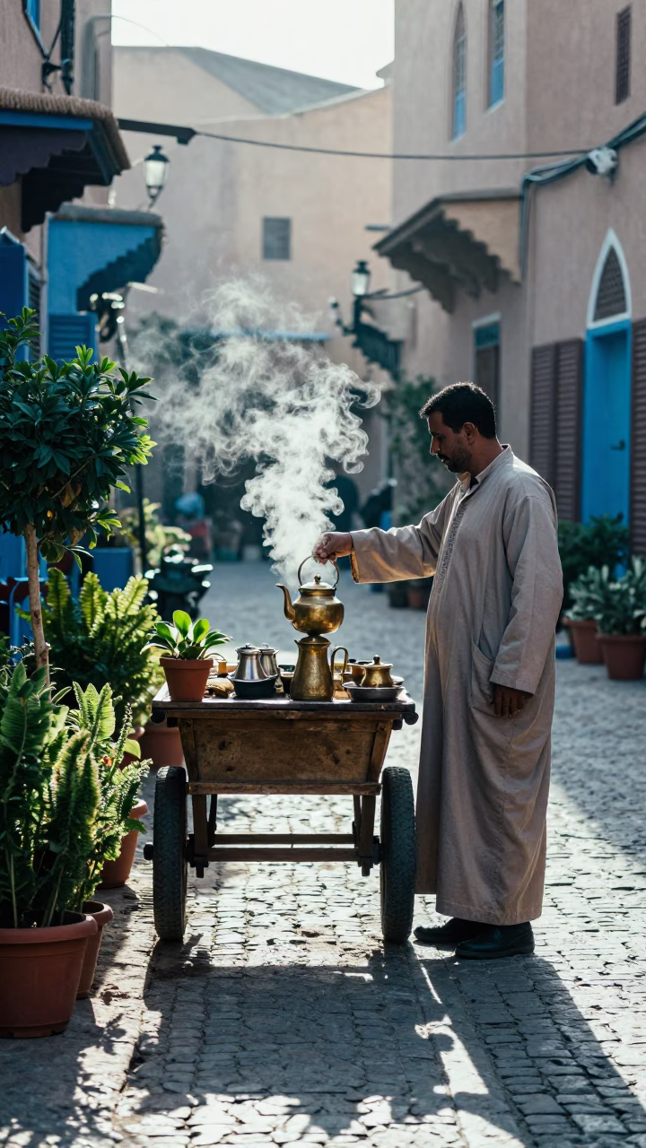 Tea Vendor in Fez in in Fez, Morocco