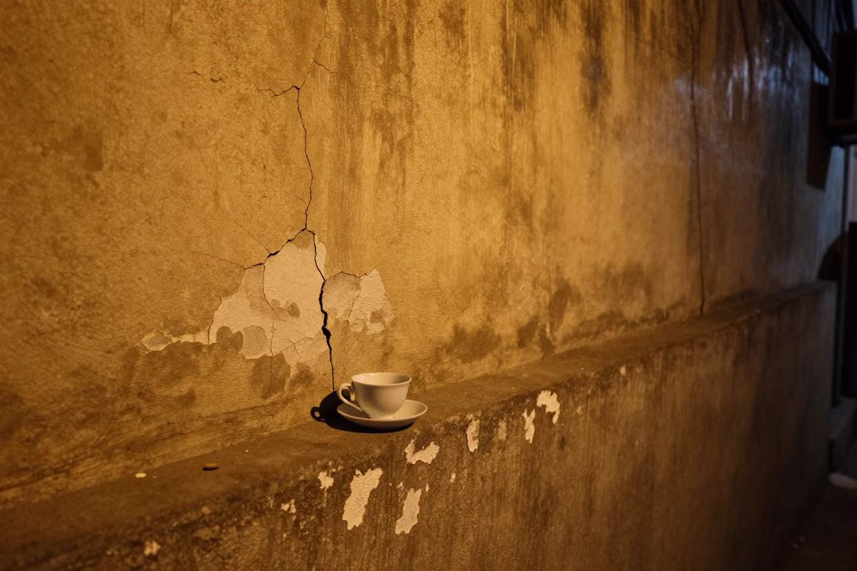 Teacup after dark in Kolkata in in Kolkata, India