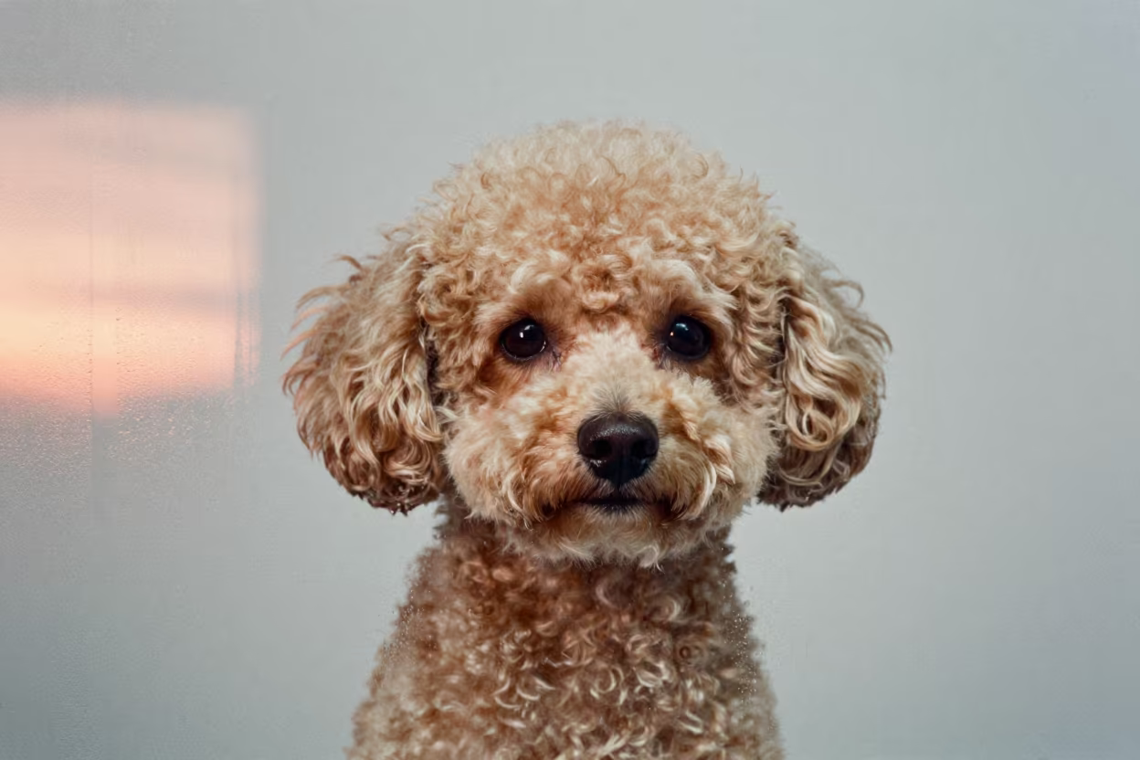 Teacup Poodle Portrait in Quiapo Manila Studio in in a quiet portrait studio with a plain backdrop and eye-level framing in Quiapo, Manila