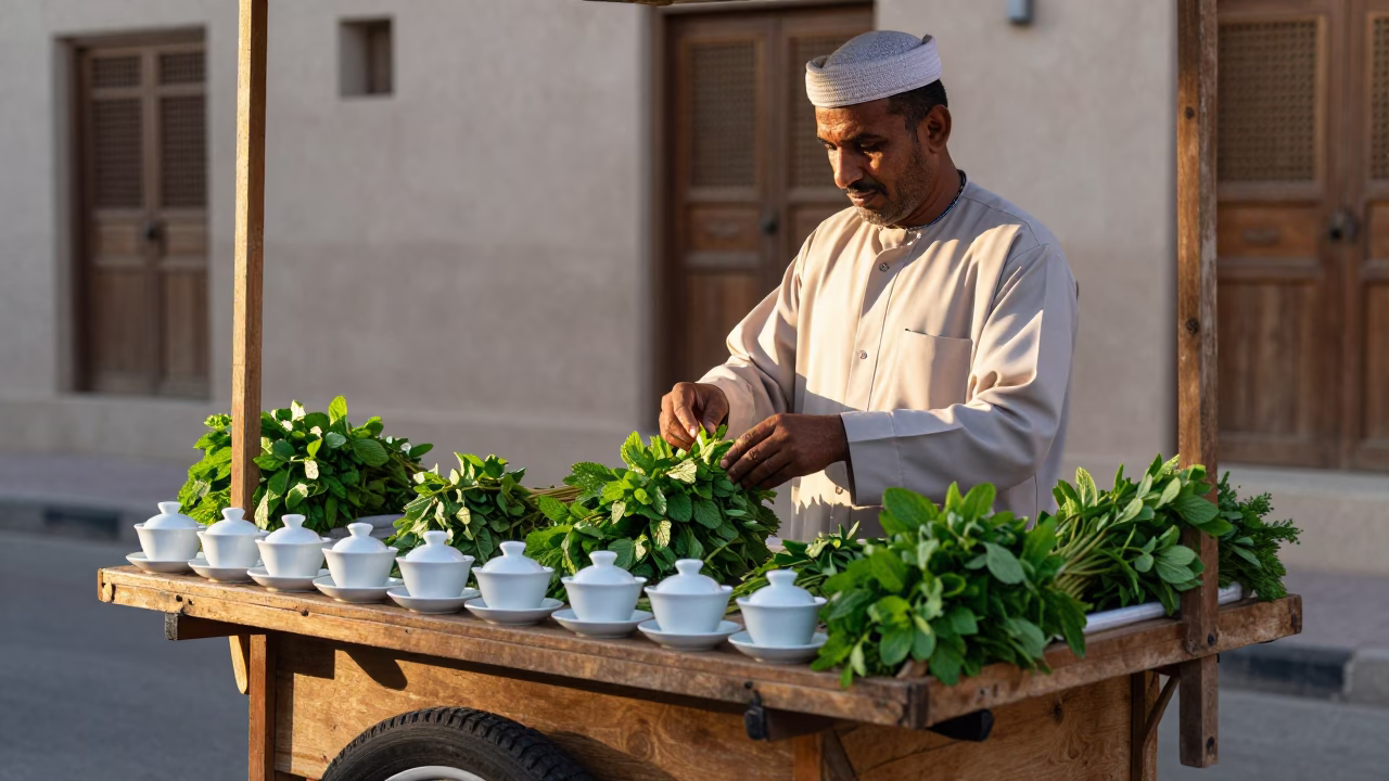 Teacups at Early Morning Light in Muscat in in Muscat, Oman