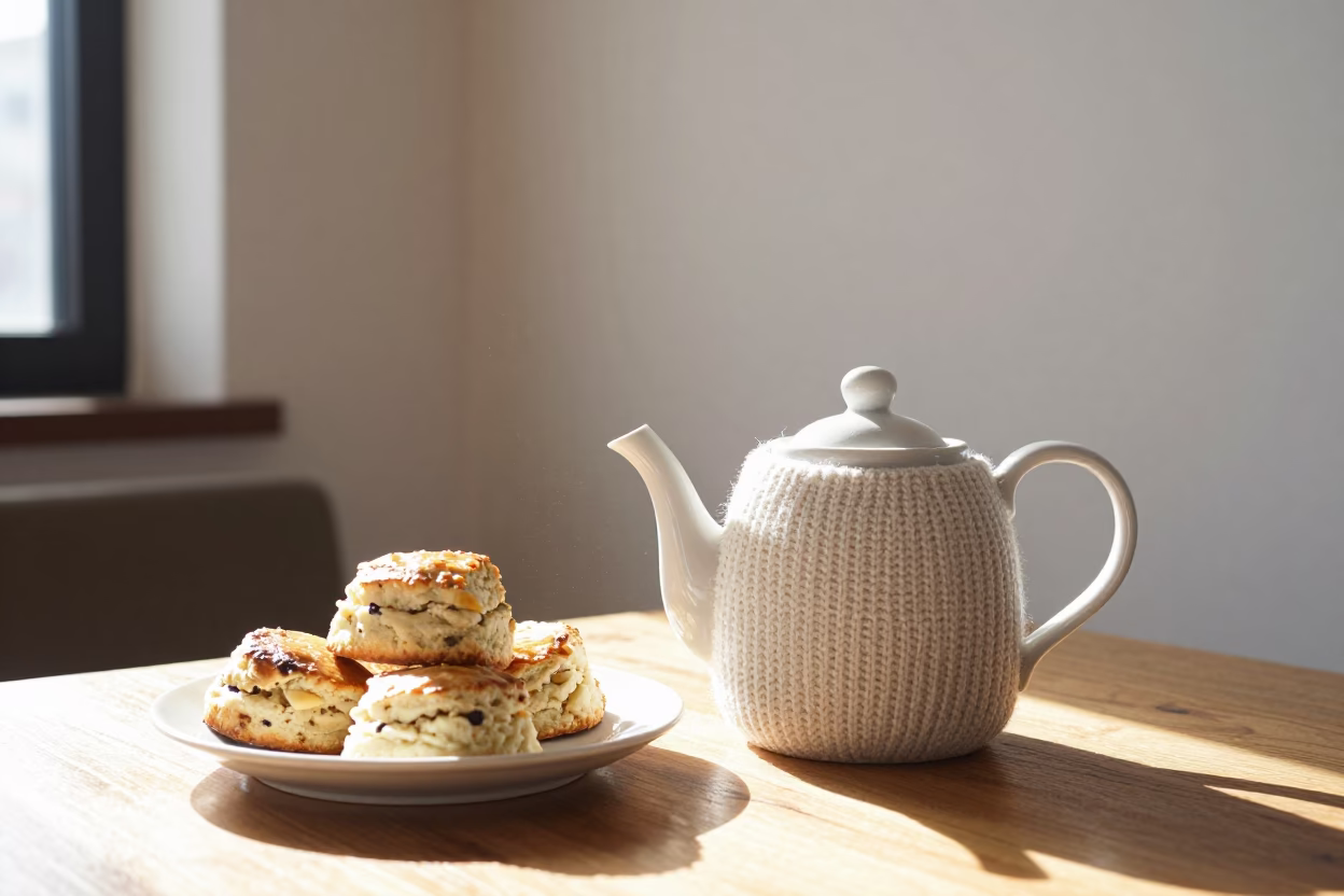 Teapot and Scones in Çerkezköy Breakfast Nook in in a breakfast nook in Çerkezköy district