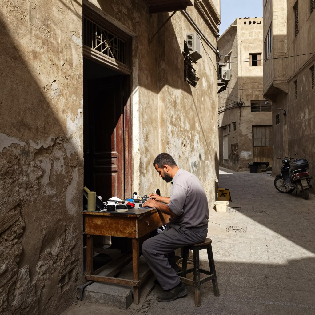 Technician at Noon Light in Cairo in in Cairo, Egypt