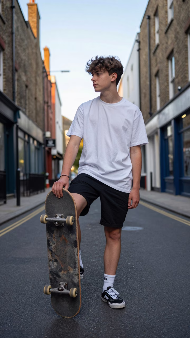 Teenager in Bristol at Evening Light in in Bristol, United Kingdom