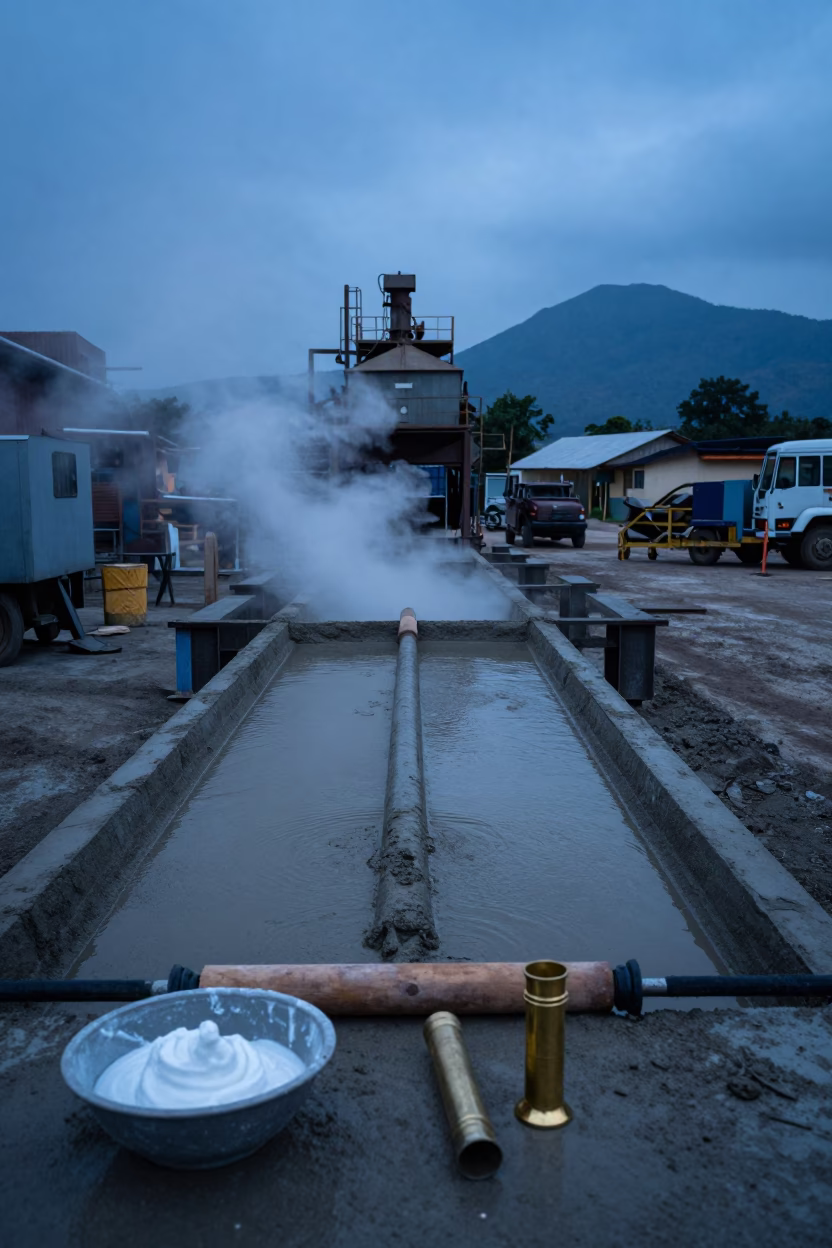 Tegucigalpa Summer Evening Cement Batching Lane in in Tegucigalpa