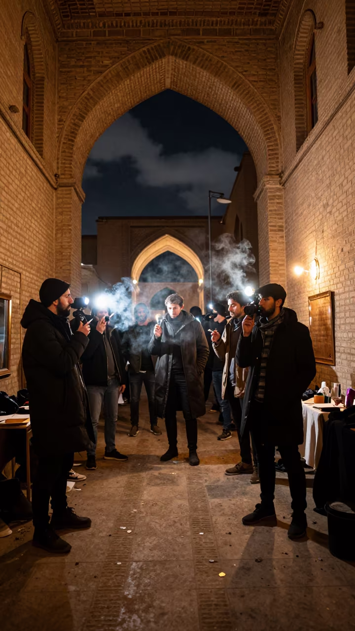 Tehran Fashion Week Backstage Night Scene in in a backstage changing corridor in Grand Bazaar, Tehran