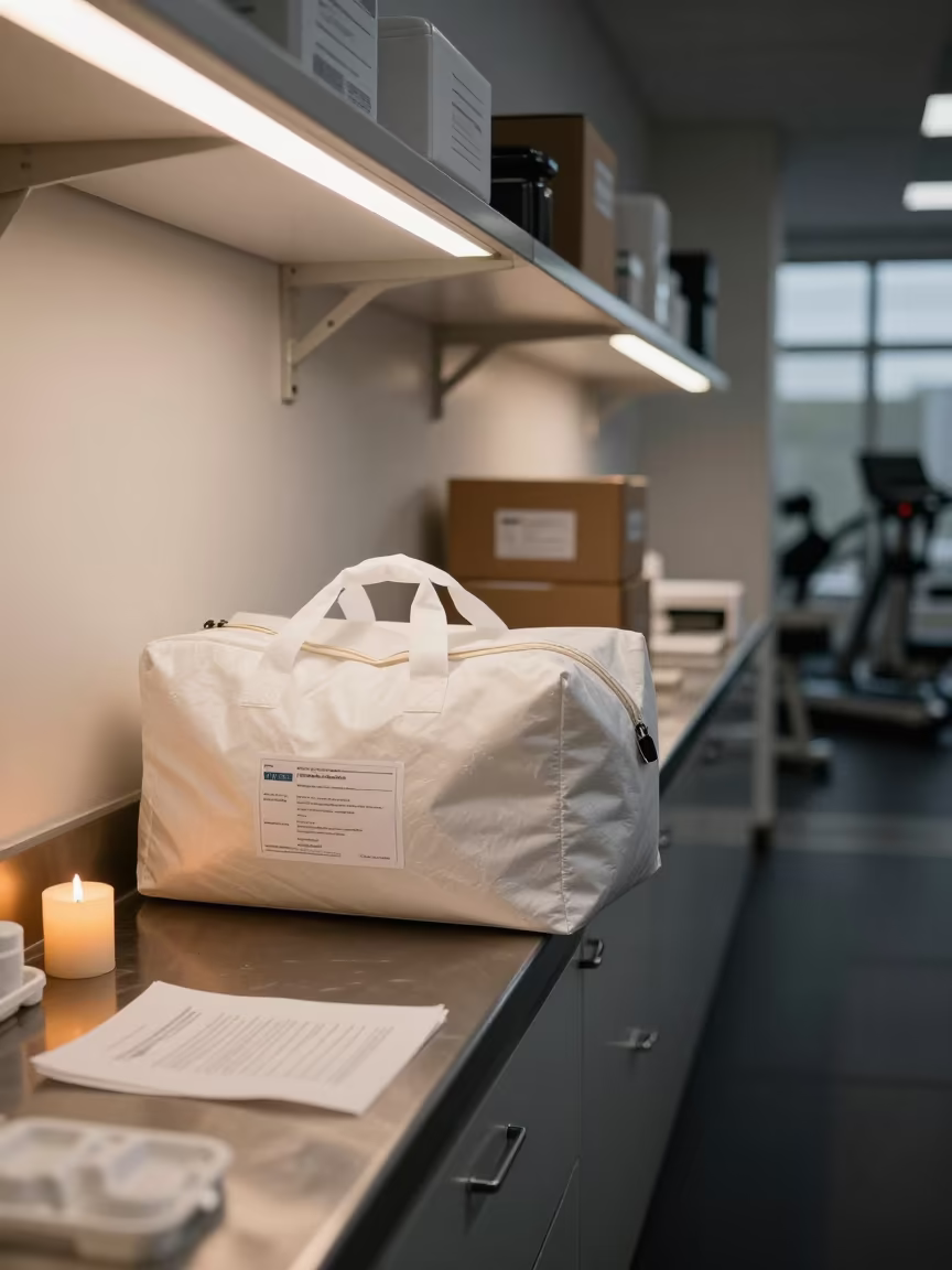 Telemetry Laundry Bag in Ballarat Rehab Gym in inside a rehabilitation gym in Ballarat
