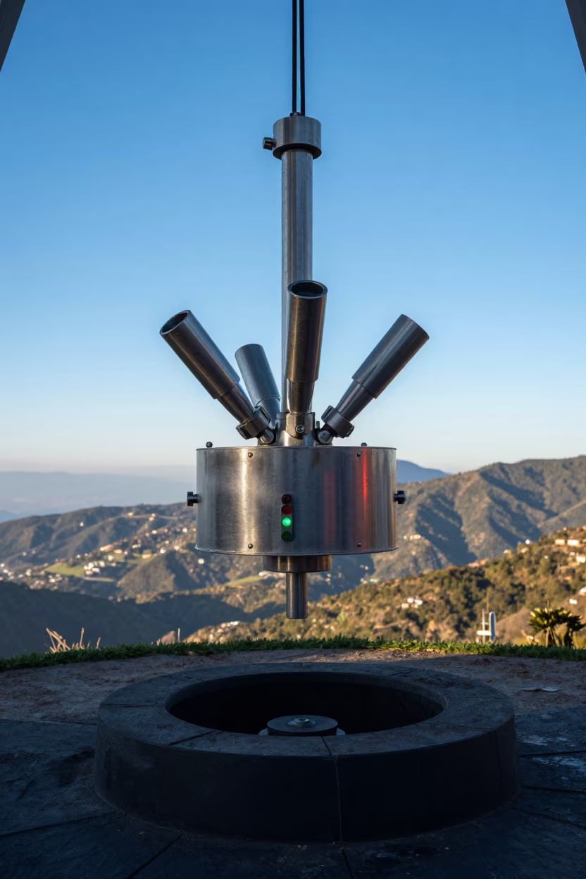 Telescope Counterweight in Acapulco Observatory Pit in beside an observatory dome near Acapulco de Juárez