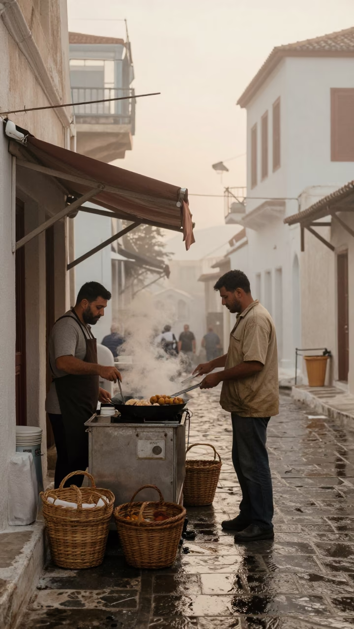 Tending Grill in Athens in in Athens, Greece
