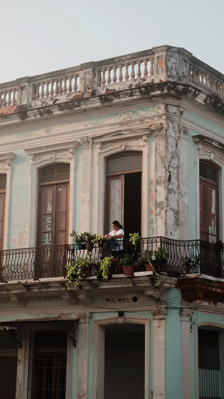 Tending Herbs in Havana in in Havana, Cuba