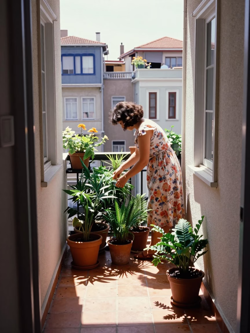Tending Plants in Istanbul in in Istanbul, Turkey