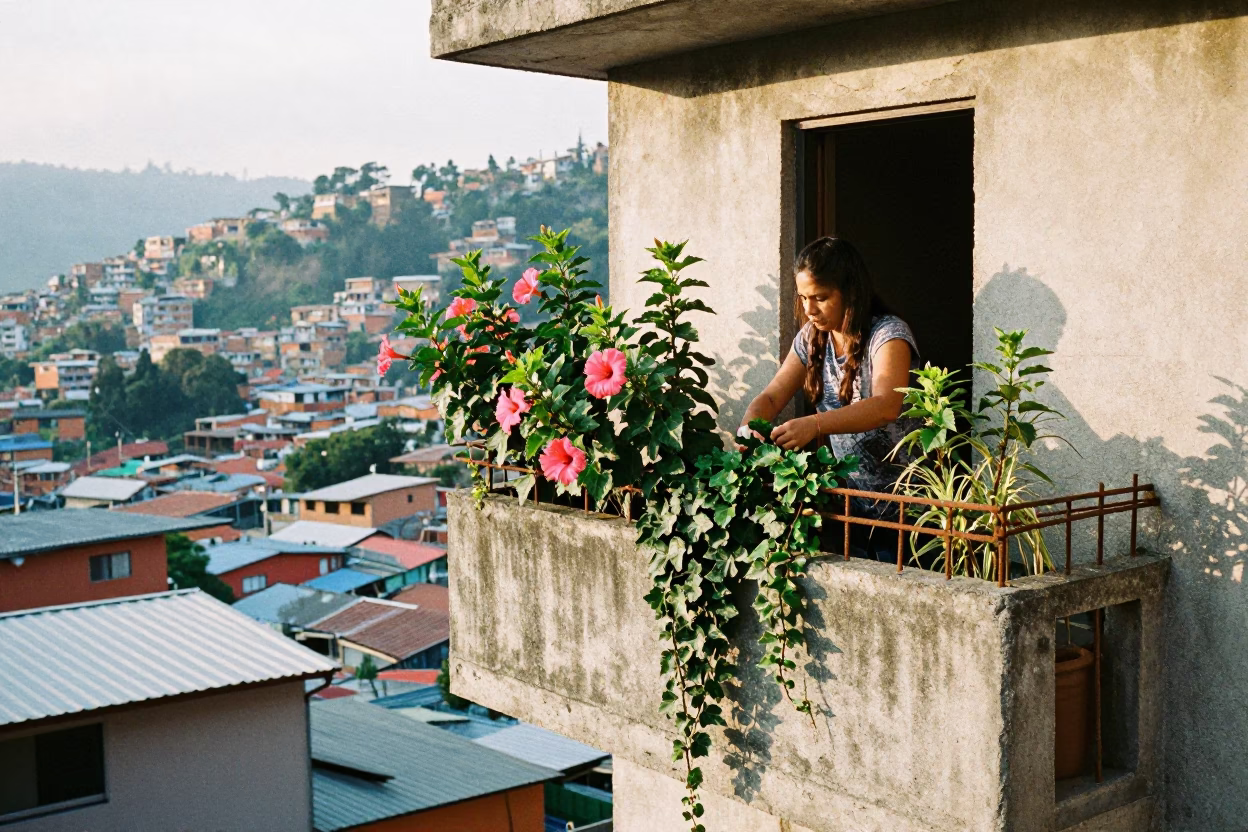 Tending Plants in Medellin in in Medellin, Colombia