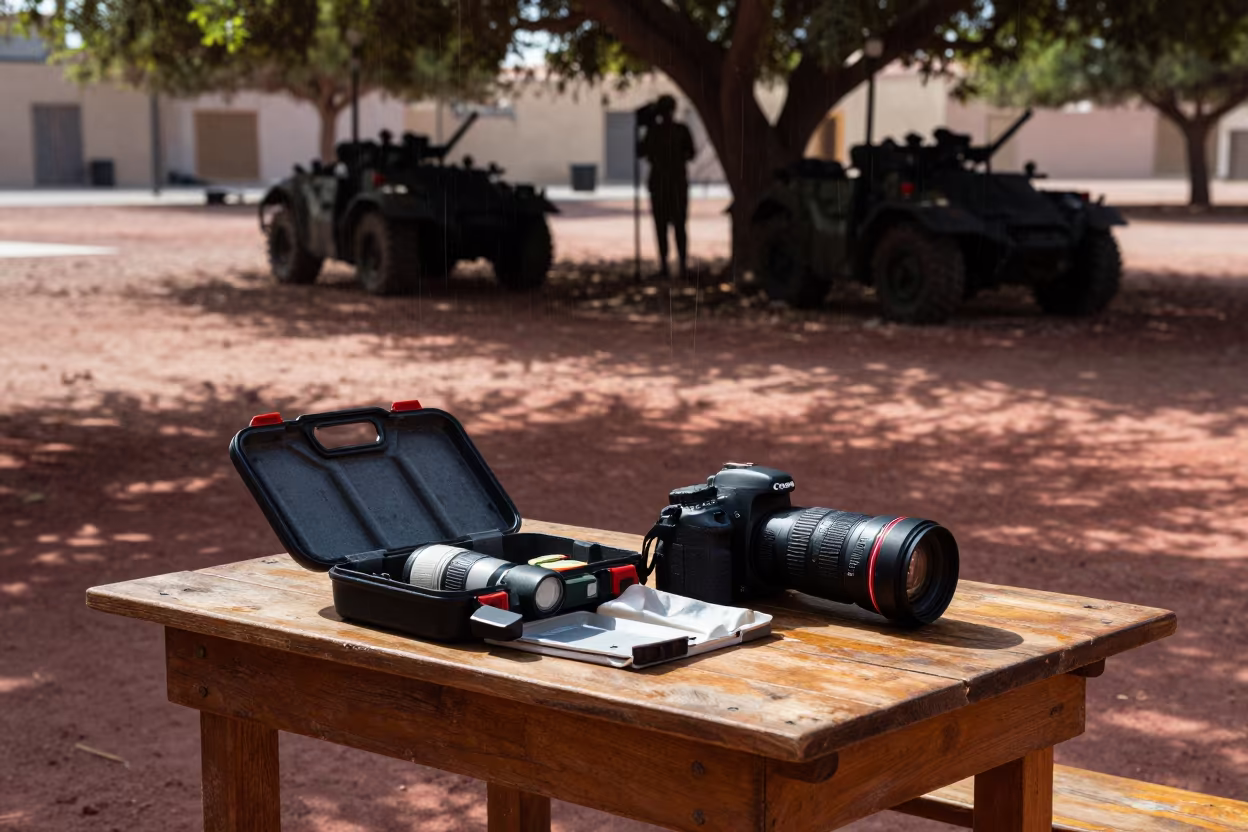 Tent Repair Kit Table After Exercise in Qatar in on a parade ground in Qatar