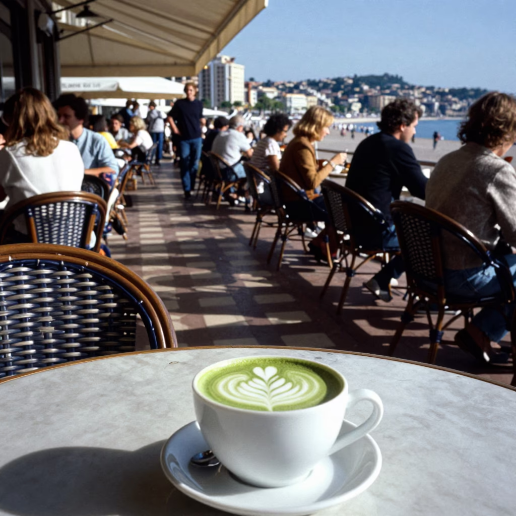Terrace Afternoon in Nice at The Early Afternoon Light in in Nice, France