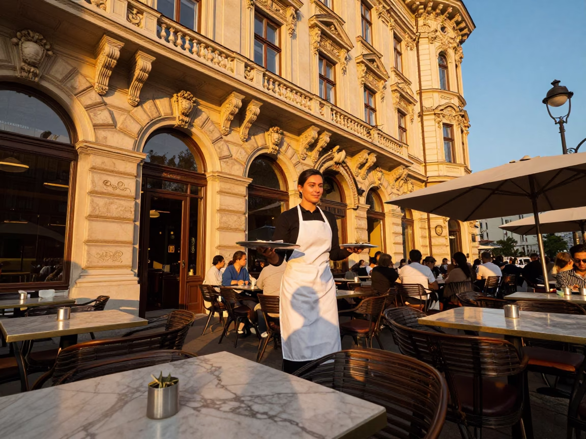 Terrace Cafe in Vienna in in Vienna, Austria