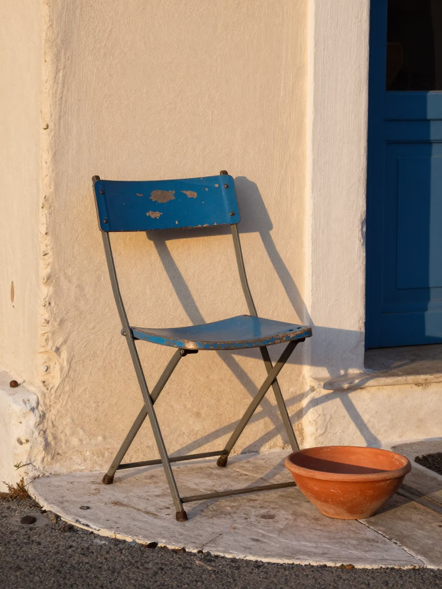 Terracotta Bowl in Athens at Evening Light in in Athens, Greece