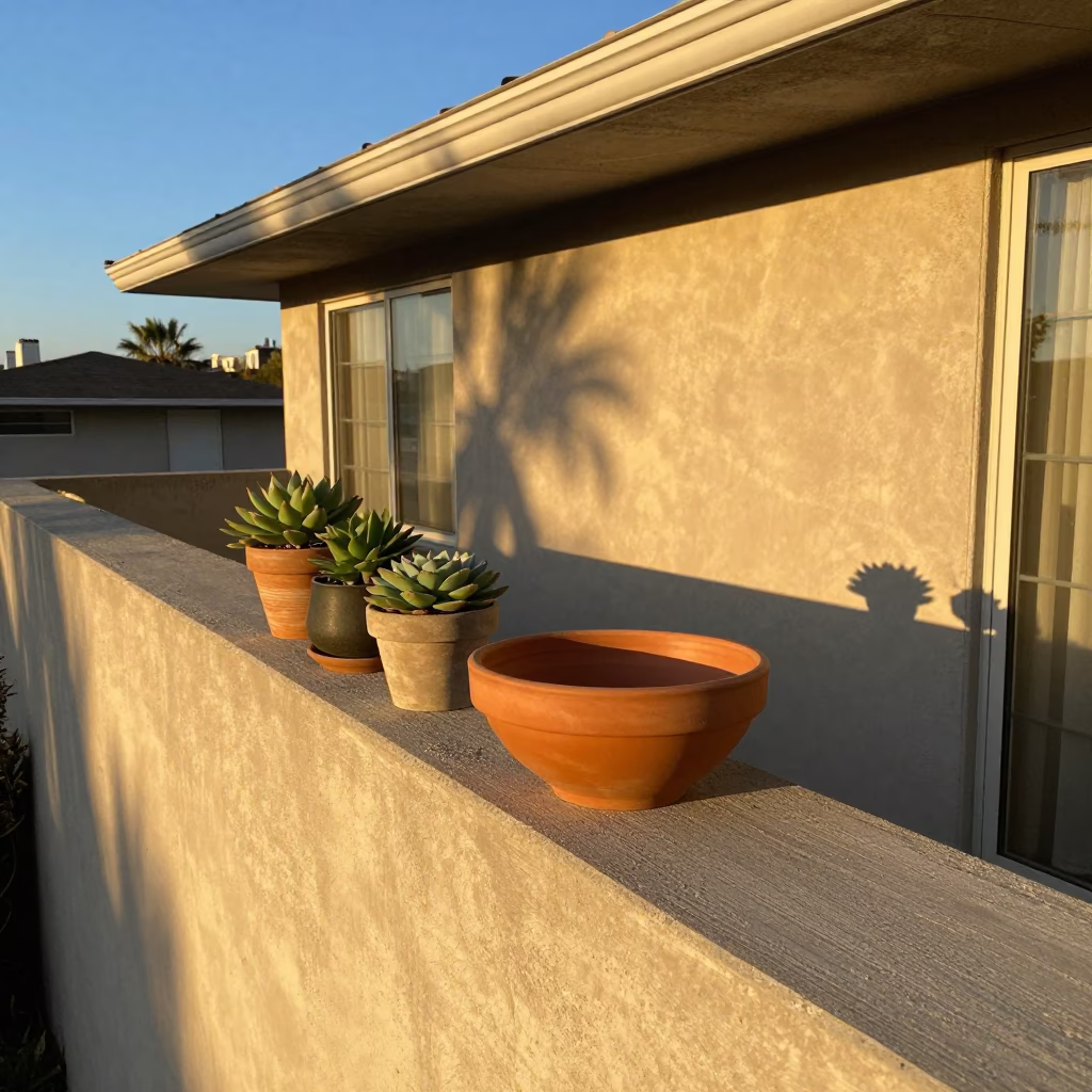 Terracotta Bowl in Los Angeles at Honeyed Evening Light in in Los Angeles, California, United States