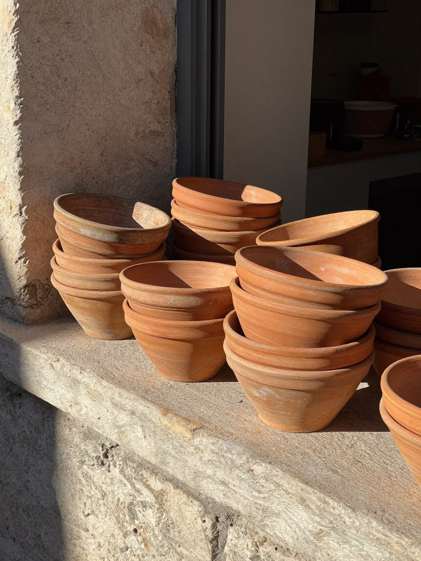 Terracotta Bowls in Marseille in in Marseille, France