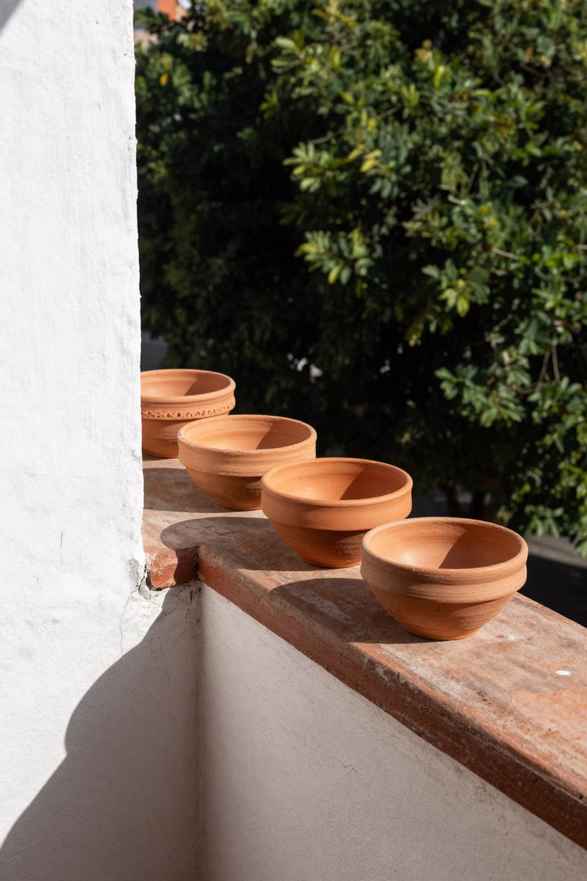 Terracotta Bowls in Quito in in Quito, Ecuador