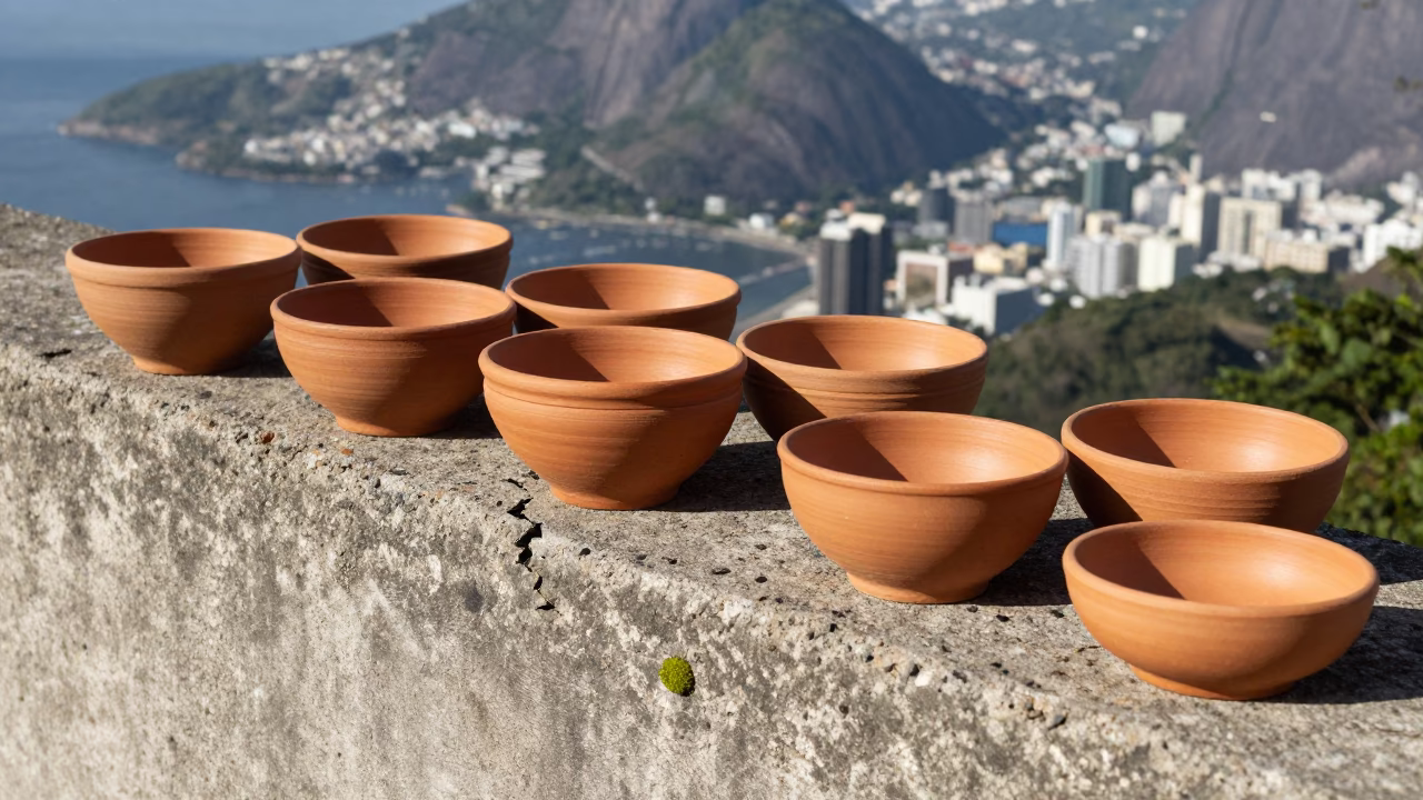 Terracotta Bowls in Rio De Janeiro in in Rio de Janeiro, Brazil