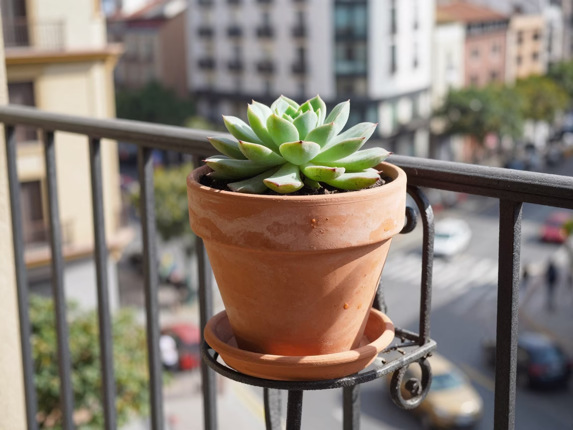 Terracotta Flowerpot in Bilbao in in Bilbao, Spain