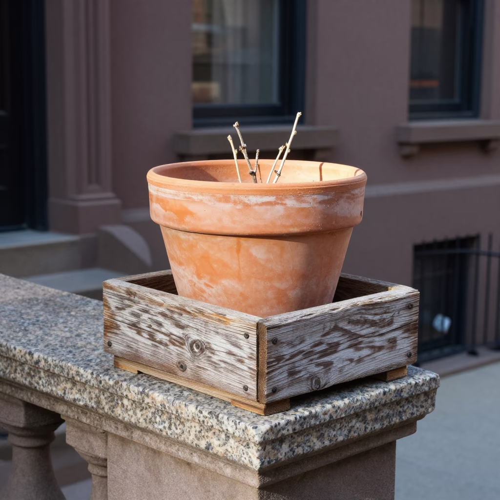 Terracotta Flowerpot in Boston in in Boston, United States