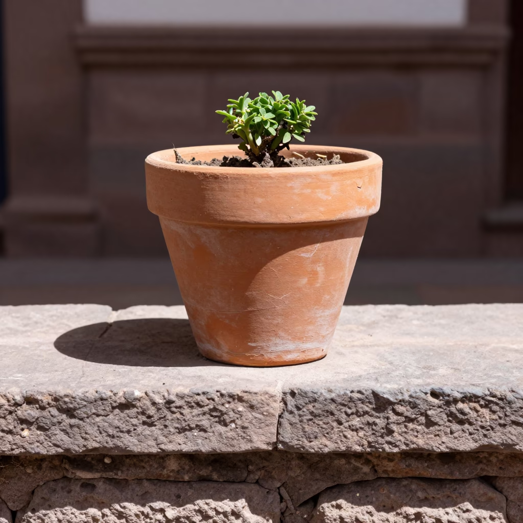 Terracotta Flowerpot in Cusco in in Cusco, Peru