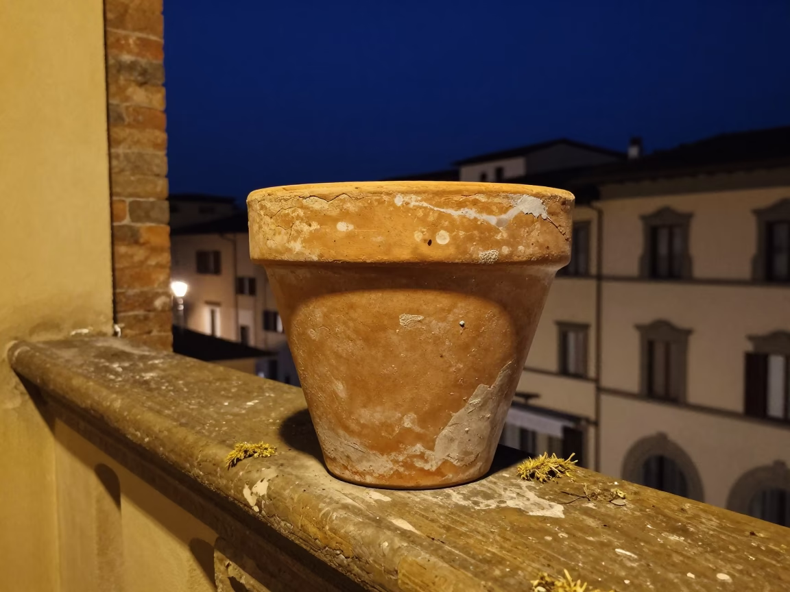 Terracotta Flowerpot in Florence in in Florence, Italy