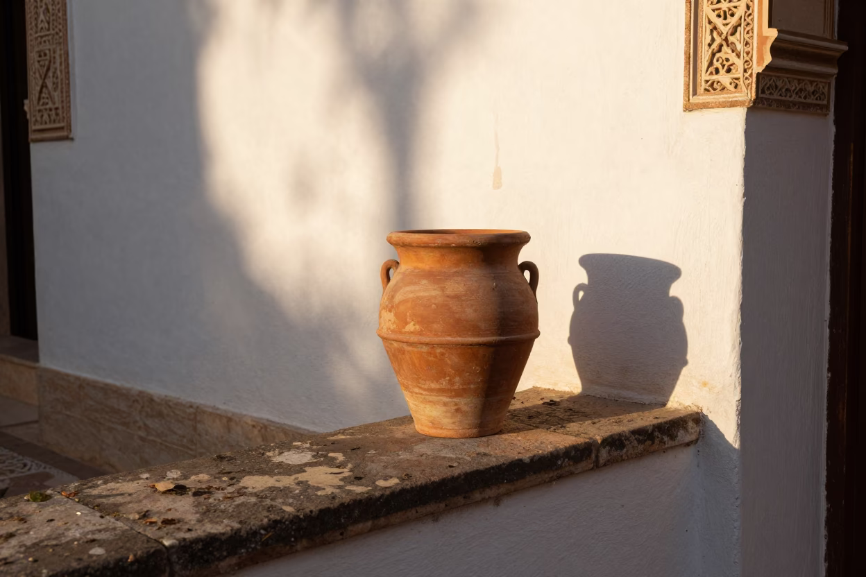 Terracotta Flowerpot in Granada in in Granada, Spain