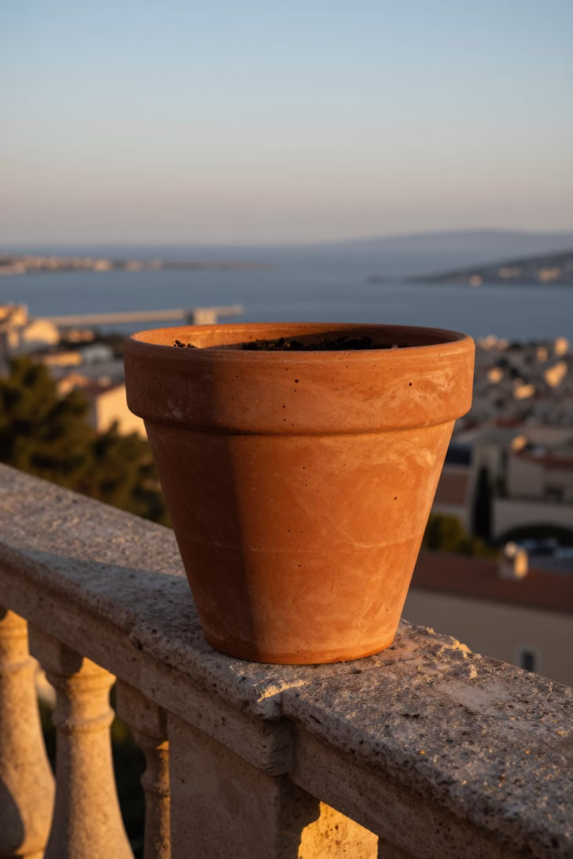 Terracotta Flowerpot in Marseille in in Marseille, France