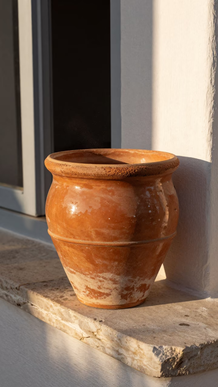 Terracotta Pot in Athens in in Athens, Greece