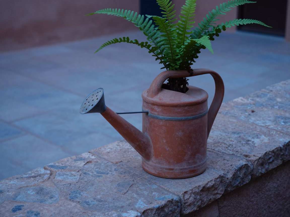 Terracotta Watering Can in Marrakech in in Marrakech, Morocco
